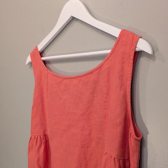 Garnet Hill Sundress 100% Linen Flowy Lightweight Travel Beach Pool - Size 8 - Picture 4 of 7